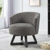 Lyngins Swivel Accent Chairs with Cross-shaped Wood Base,Upholstered Round Swivel Reading Chairs,Linen Sofa Chairs for Bedroom,Living Room - 2 of 4