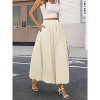 Women's Y2K Bubble Hem Maxi Skirt - Puffy A-Line Long Skirt with Pockets & Elastic Waist Cream Apricot - 2 of 4