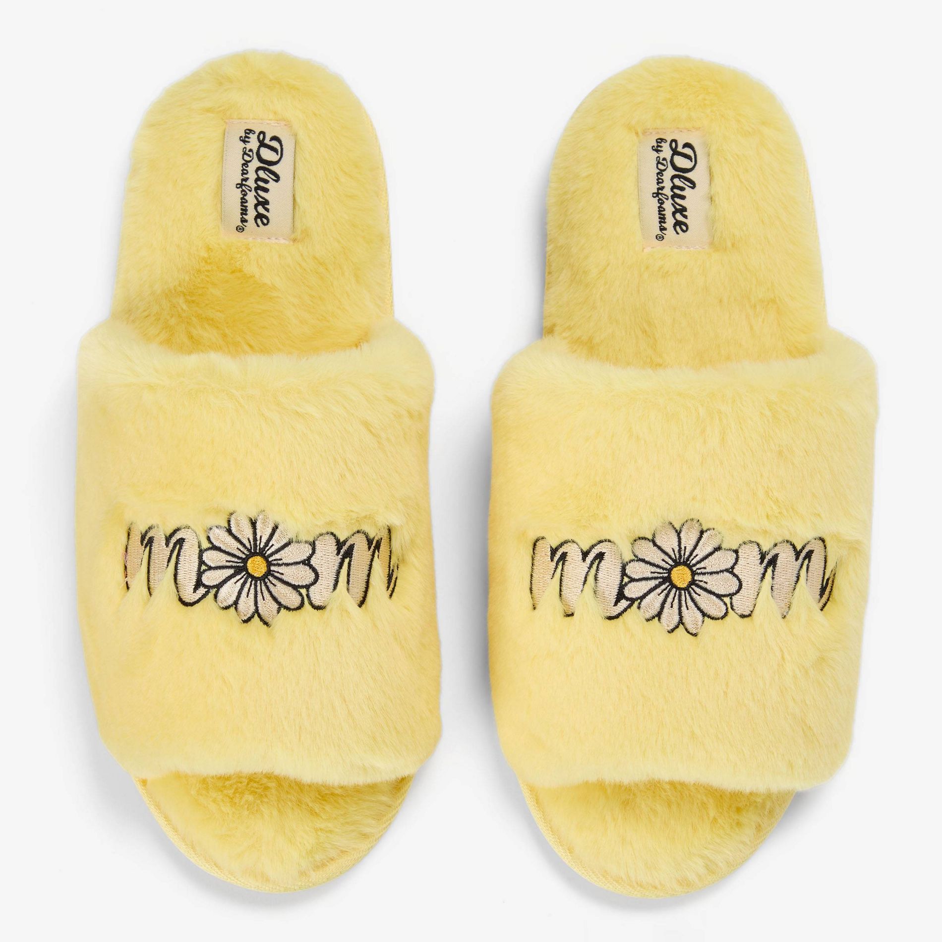 dluxe by Dearfoams Women's Mother's Day Mommy Single Band Slide - Yellow