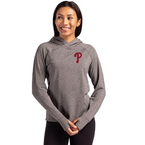 Philadelphia Phillies Cutter & Buck Adapt Knit Recycled Womens Heathered Hooded Pullover - 1 of 1