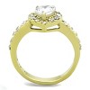 Slickblue Gold Heart CZ Engagement Ring – Halo Setting, Polished Band, Valentine’s Style, Women’s Sizes 5-10 - 2 of 4