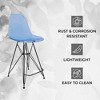 Minimalist Barstool with Durable Plastic Seat and Black Steel Base - Cresco Series by LeisureMod - image 4 of 4