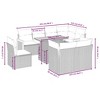 vidaXL 9 Piece Patio Sofa Set with Cushions Black and Cream Poly Rattan - Without Storage - 3 of 4