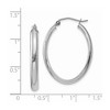 Black Bow Jewelry 3.5mm x 32mm Polished 14k White Gold Domed Oval Hoop Earrings - 4 of 4