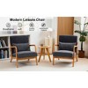 Racxily Mid-Century Modern Accent Chair - Upholstered Reading Chair with Pillow, Sturdy Rubberwood, Ergonomic Comfort for Living Room/Bedroom - 2 of 4