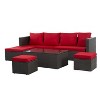 CAVINAS Patio Table and Chairs Set, PE Wicker Balcony Furniture with Reclining Sofa, Modern Patio Chairs Set for Garden - 4 of 4