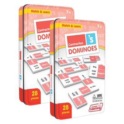 Junior Learning Contraction Match & Learn Dominoes, Pack of 2