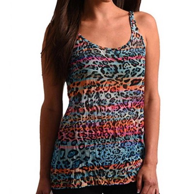 Women's Vibrant Leopard Tank - ANGEL