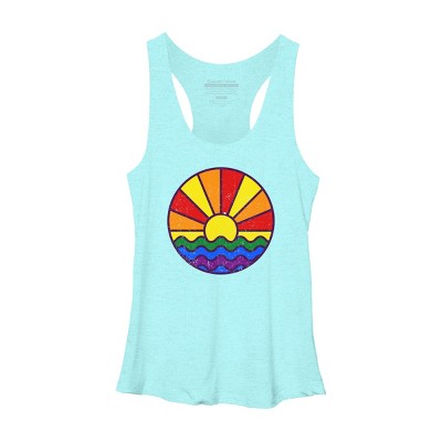 Design By Humans Summer LGBTQIA+ Pride Sunset Ocean By krobilad Racerback Tank Top