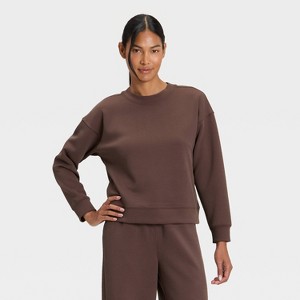 Women's Airy Sleek Ribbed Crewneck Sweatshirt - All In Motion™ - 1 of 4