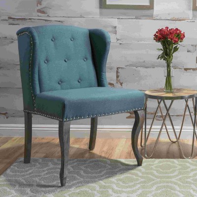 CAVINAS Linen Accent Chair with Button Tufted Backrest,Modern Upholstered Living Room Chairs,Reading Chairs for Living Room