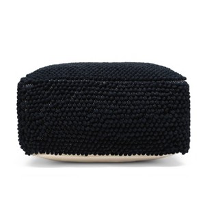 Square Stene Boho Handcrafted Tufted Fabric Pouf Navy Blue - Christopher Knight Home: Wool Material, Removable Cover, No Assembly Required - 1 of 4