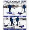Heavy-Duty Steel Snow Pusher with Wheels, Adjustable Blade & Height Handle, Back-Saving Driveway Snow Plow for Efficient Removal - 3 of 4