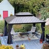 PURPLE LEAF Hardtop Gazebo Canopy with Netting and Curtains for Outdoor Deck Backyard Heavy Duty Metal Patio Permanent Pavilion - 3 of 4