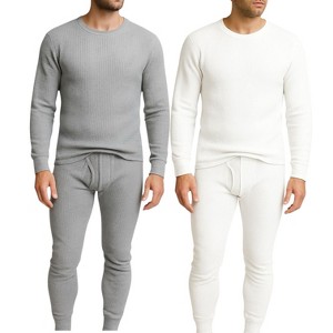 Mens 2 Pack Thermal Set 4 Piece Top and Bottom Full Sets - 1 of 1