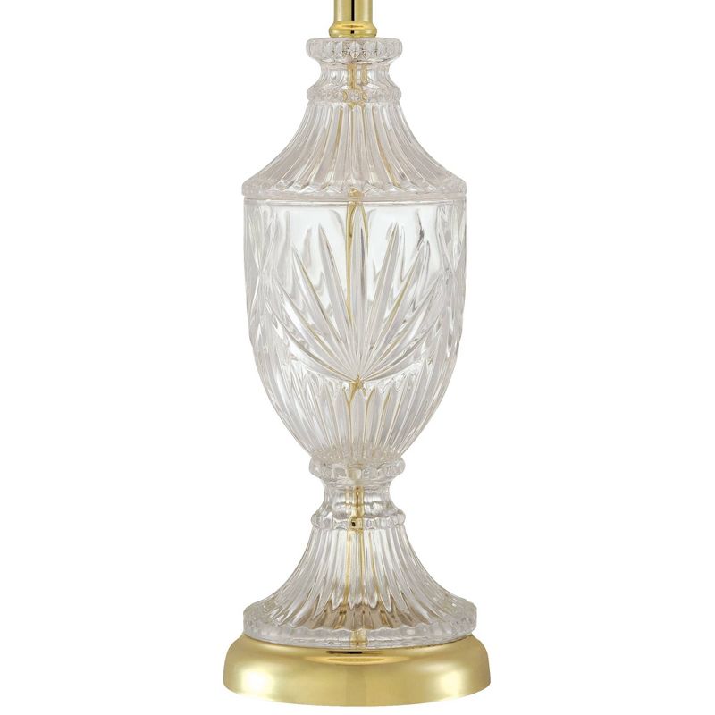 Regency Hill Traditional Table Lamps 26.5" High Set of 2 Cut Glass Urn Brass White Cream Bell Shade for Living Room Family Bedroom Bedside, 5 of 10