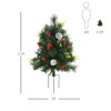 NAYSAYE 22.5 Inch Artificial Pine Christmas Tree 2 Pack with Pinecones and Berries for Outdoor Decoration, Green, 13"*13"*29.5" - 3 of 4