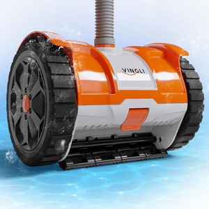 VINGLI Automatic Suction-Side Pool Vacuum Cleaner, Powerful Wall-Climbing Sweeper for Inground Pools, Includes 39.6ft Tangle-Free Hose (Blue&White) - 1 of 4