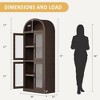 71" Modern Farmhouse Arched Pantry Cabinet¨CBrownish Red Freestanding Storage with 4 Glass Doors & 6-Tier Shelves for Entryway, Dining,Living Room - 2 of 4