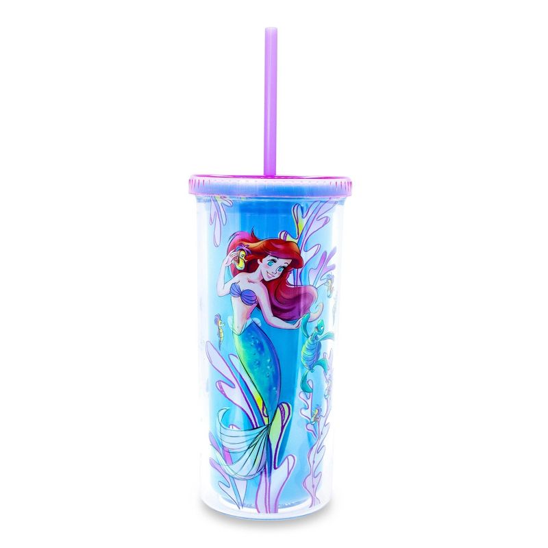 Silver Buffalo Disney The Little Mermaid Ariel and Friends Color-Changing Plastic Tumbler, 1 of 7