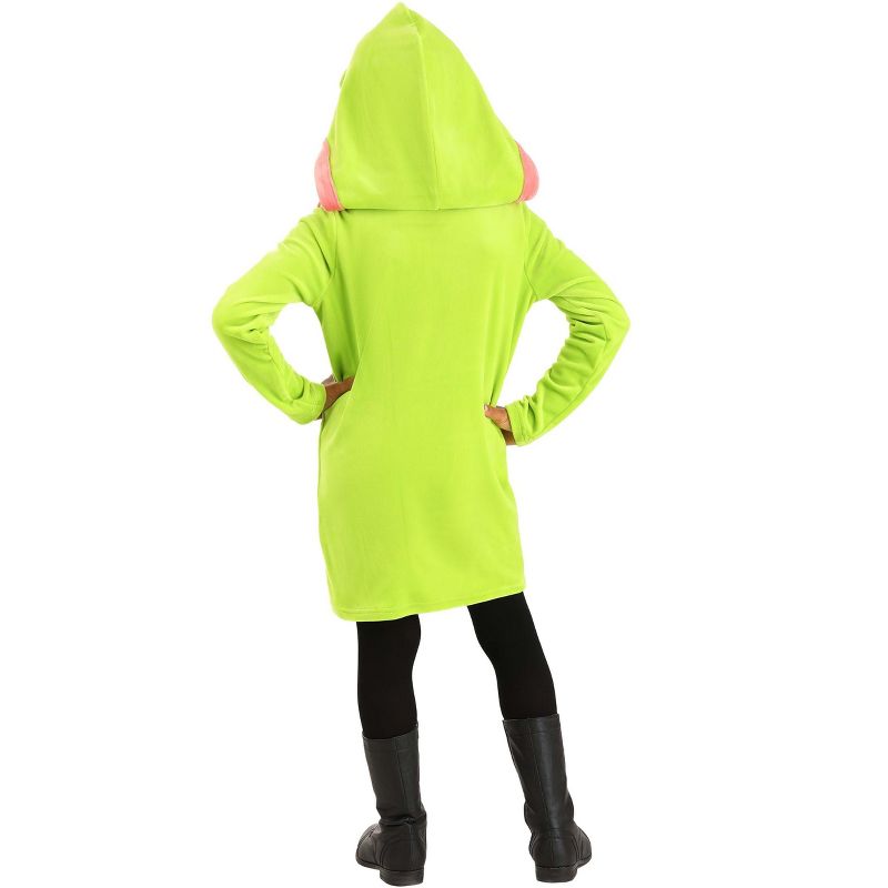 HalloweenCostumes.com Medium Girl Ghostbusters Slimer Hoodie Costume for Girls., Pink/Green, 4 of 6