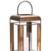 Bronze Metal Candle Holder with Glass Hurricane Stand - 2 of 3