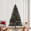 vidaXL Artificial Pre-lit Christmas Tree with 300 LEDs Black 94.5" PVC - 2 of 4