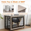 43" Heavy Duty Dog Crate, Wooden Dog Crate With Metal Frame, Flip-up Opening, 2 Lockable Wheels, Front And Side Doors - 2 of 4