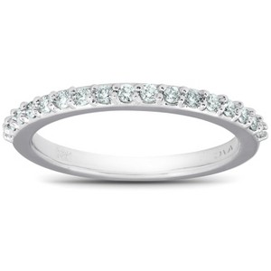 Pompeii3 1/4Ct Diamond Ring Matching Engagement Band 17-Stone 14k White Gold - 1 of 4