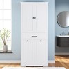 Tall Bathroom Storage Cabinet, Adjustable Shelves, Drawer & Double Doors, Freestanding Organizer for Laundry Room & Bedroom - 4 of 4