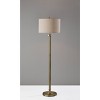 Barton Floor Lamp Antique Brass - Adesso: Modern Adjustable Height, Metal Body, Polyester Shade - image 2 of 4