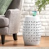 Barrel-Shaped Metal Lace-Cut Outdoor End Table, Modern Patio Accent Table for Outdoor & Indoor Use, Patio End Tables -Christopher Knight Home - 4 of 4