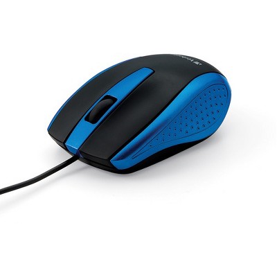 Verbatim Optical Mouse - Wired with USB Accessibility - Mac & PC Compatible - Blue - 99743