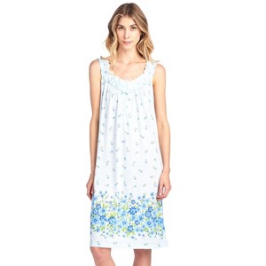 Casual Nights Women's Fancy Lace Floral/Embroidered Sleeveless Nightgown - 1 of 4