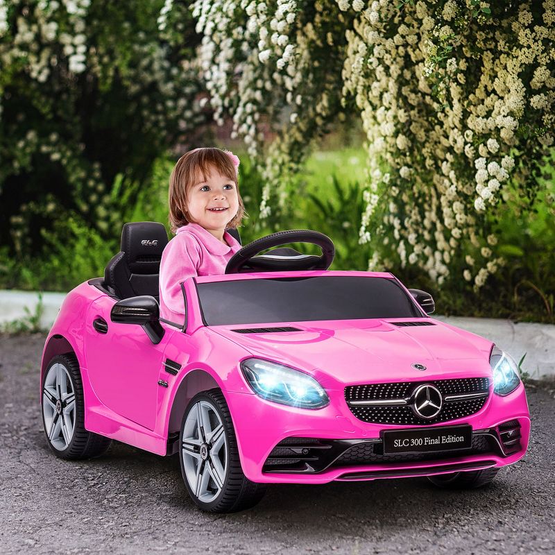 Aosom 12V Kids Electric Ride On Car with Parent Remote Control, Two Motors, 2 Speeds, Music, LED Lights, USB for 3-6 Years Old, Pink, 3 of 8