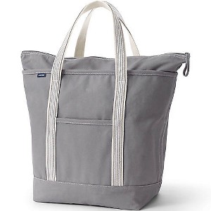 Lands' End Zip Top Canvas Tote Bag - 1 of 4