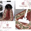 2x6 Christmas Runner Rug, Washable, Xmas Pine Cones Accent, Non-Slip, Soft Low-Pile Carpet for Kitchen, Hallway, Living Room, Laundry, Red - 4 of 4