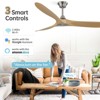 60 inch Smart Low Profile Ceiling Fan No Lights with Remote APP Control 3 Wood Blade Ceiling Fan for Outdoor Indoor Living Room Farmhouse Patio - 2 of 4