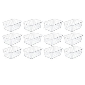 YBM HOME Plastic Perforated Storage Basket Bin Office Drawer, Shelf Desktop CountertopTray Organizer 32-1184, Pack of 12 - 1 of 4