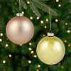 Northlight 2-Finish Christmas Ball Glass Ornaments - 4" (100mm) - Gold - 4ct - 2 of 4