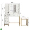 Vanity Desk with Power Outlet Makeup Vanity with Chair Lighted Mirror Drawers Storage Shelf - 3 of 4