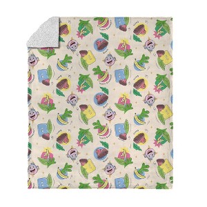 Dora the Explorer Boots Pattern Silk Touch Faux Shearling Throw Blanket 50 x 60 inches - 1 of 4