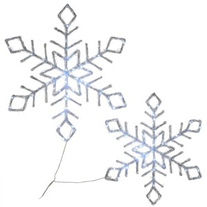 National Tree Company 2pc LED Diamond Tip Ice Crystal Snowflake Novelty Silhouette Christmas Light - 1 of 4