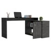 Lyngins L-Shaped Office Desk,Computer Desk with 2 Shelves and Single Door Cabinet for Home Office,Company - 2 of 4