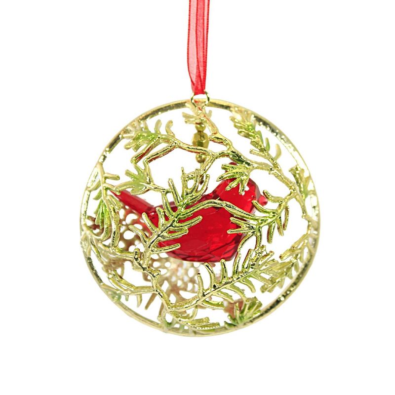 Crystal Expressions 3.0 Inch Pinecone Cardinal Ornament Christmas Acrylic Red Bird Tree Ornaments, 3 of 4
