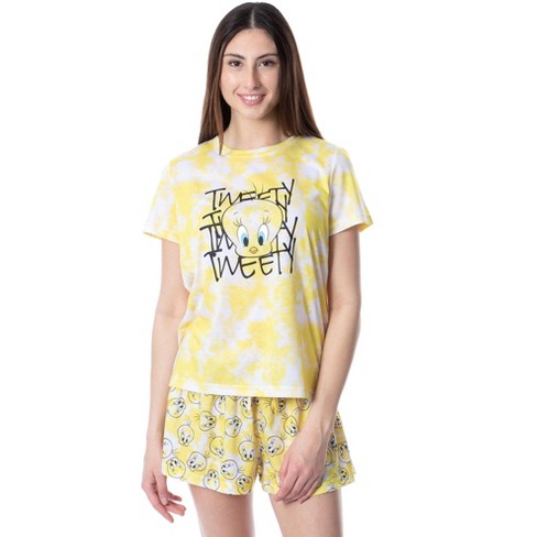 Looney Tunes Womens Tweety Bird Tie dye Sleep Pajama Set Short