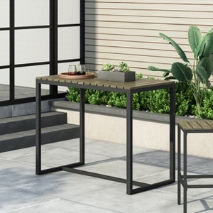 Christopher Knight Home Elkhart Outdoor Modern Industrial Acacia Wood Bar Table - 1 of 4