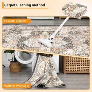 Modern Geometric Trellis Washable Area Rug - Non-Slip Low-Pile Indoor Carpet for Living Room, Bedroom, Dining Room & Office - 1 of 4