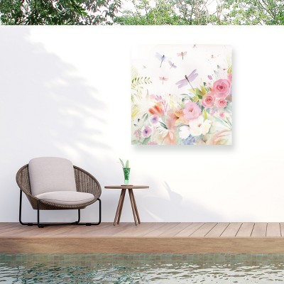 Sheila Golden Dragonfly Garden Serenade Outdoor Canvas Art