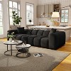 SYFERLORY 102.36"Luxury Modern Upholstered Sofa For Living Room, Square Arm and 3 Seater Sofa,No Assembly Needed(Chenille Fabric,Black) - 2 of 4